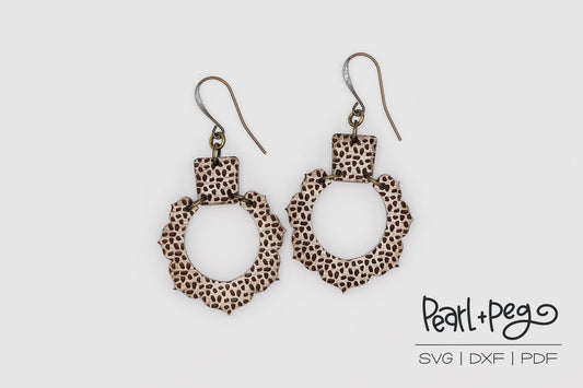 Stepping Stone 2 Part Crown Laser Engraved Earrings Digital Download