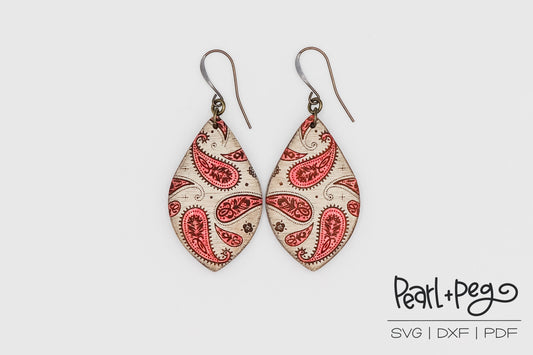 Bandanna Drop Laser Engraved Earrings Digital Download