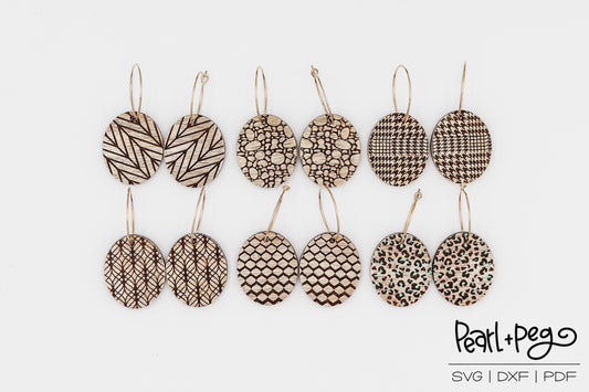 Dainty Hoops Charms Bundle 1 Laser Engraved Earrings Digital Download