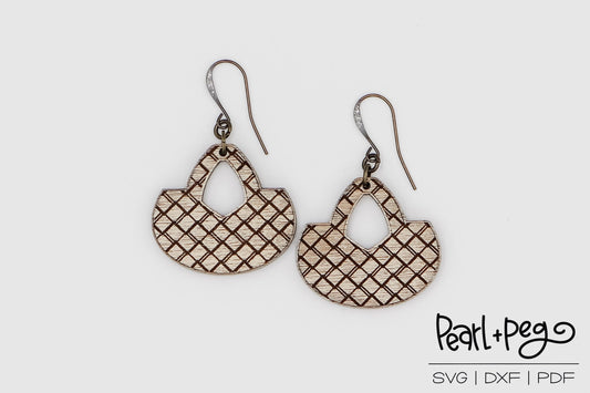 Dainty Diamond Wide Hoop Laser Engraved Earrings Digital Download