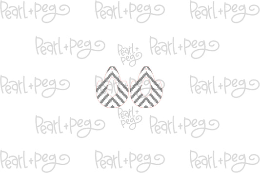 Stripe Hoop Tall Drop Laser Engraved Earrings Digital Download