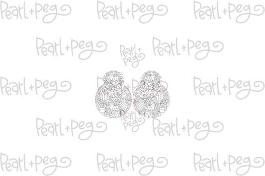 Pumpkin Semi Circle Laser Engraved Earrings Digital Download