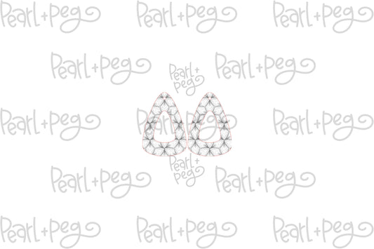 Triangle Long Hoop Texture Laser Engraved Earrings Digital Download