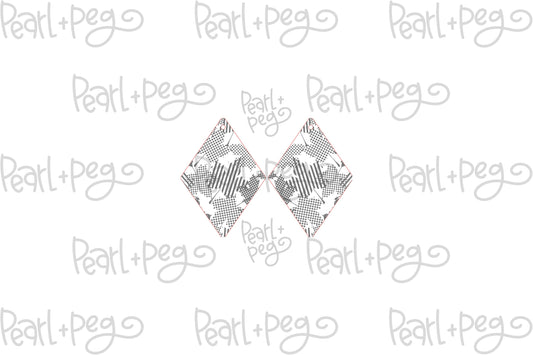 Abstract Modern Fall Leaves Laser Engraved Earrings Digital Download