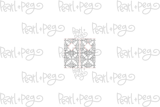 Scandinavian Rectangular Hoop Laser Engraved Earrings Digital Download