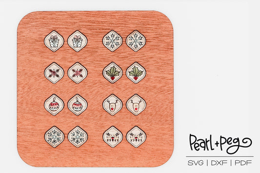 Christmas Score Studs Laser Engraved Earrings Digital Download