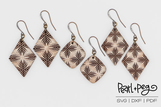 Crosshairs Diamond Bundle Laser Engraved Earrings Digital Download