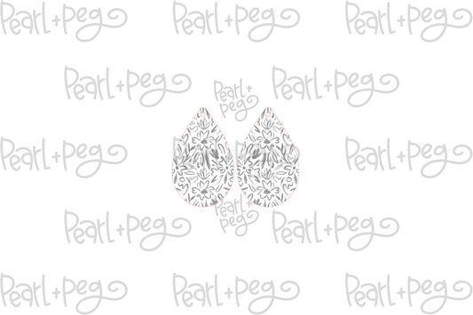 Wildflower Field Drop Laser Engraved Earrings Digital Download