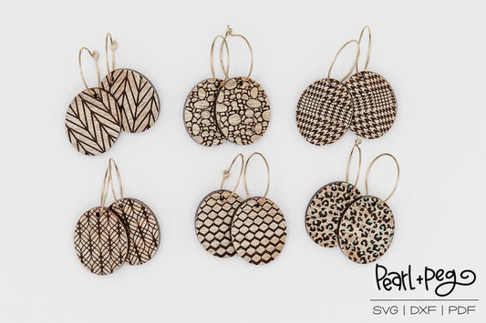 Dainty Hoops Charms Bundle 1 Laser Engraved Earrings Digital Download