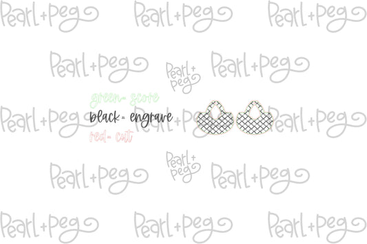 Dainty Diamond Wide Hoop Laser Engraved Earrings Digital Download