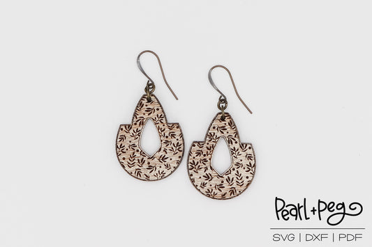 Floral Without Spiders Hoop Laser Engraved Earrings Digital Download