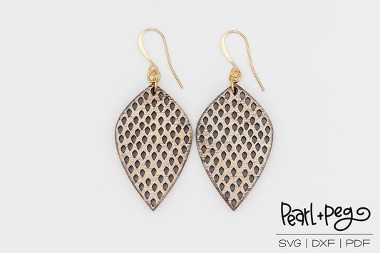Spade Cut Out Shape Laser Engraved Earrings Digital Download