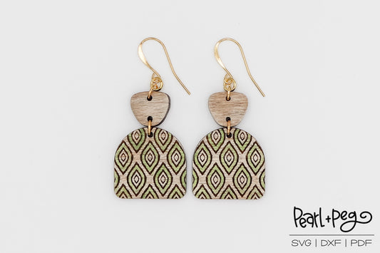 Tribal Arch 2 Part Laser Engraved Earrings Digital Download