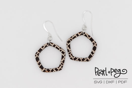Trendy Box Polygon Laser Engraved Earrings Digital Download