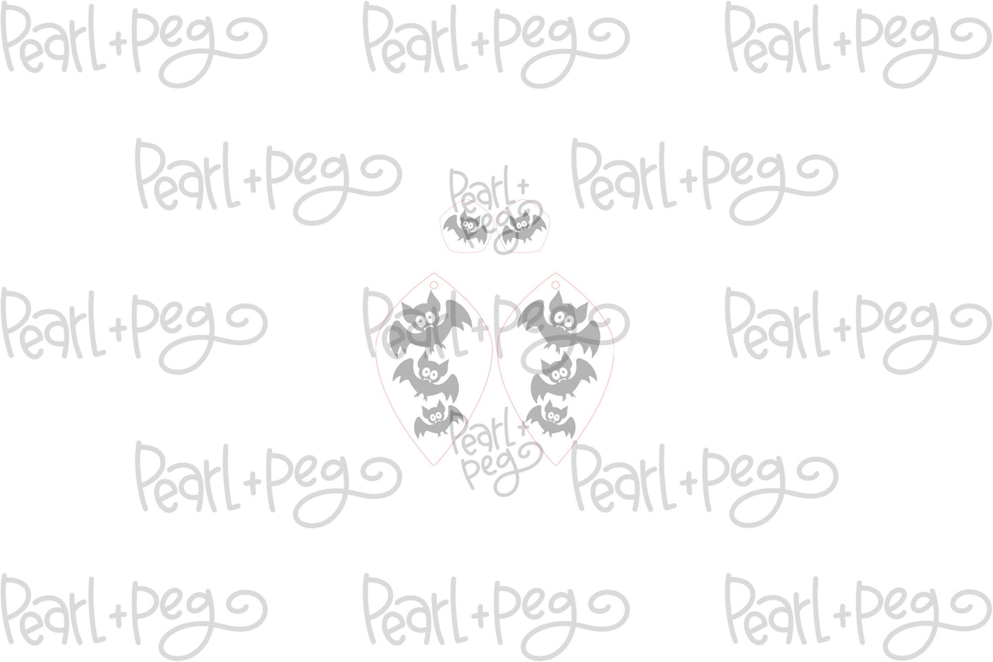 Bats with Matching Studs Laser Engraved Earrings Digital Download