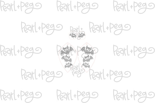 Bats with Matching Studs Laser Engraved Earrings Digital Download