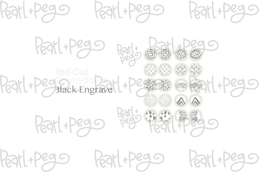 Minimalist 10 Pair Studs Laser Engraved Earrings Digital Download