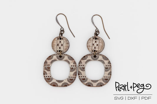 Trendy Bursts 2 Part Laser Engraved Earrings Digital Download