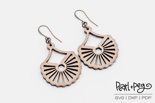 Western Floral Burst Hoop Laser Engraved Earrings Digital Download