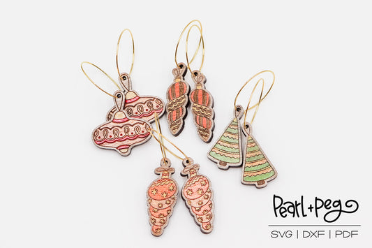 Dainty Ornaments Bundle Laser Engraved Earrings Digital Download