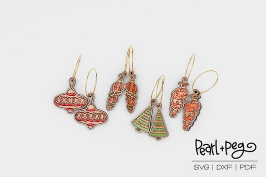 Dainty Ornaments Bundle Laser Engraved Earrings Digital Download