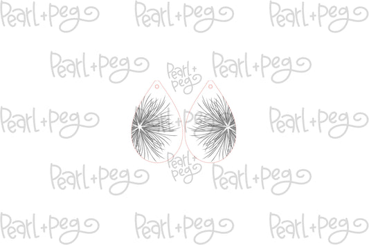 Wispy Floral Drop Laser Engraved Earrings Digital Download