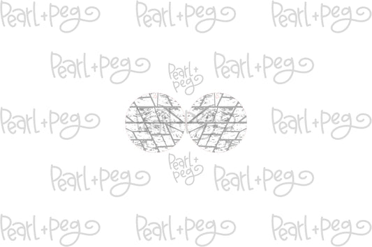 Grunge Round Laser Engraved Earrings Digital Download