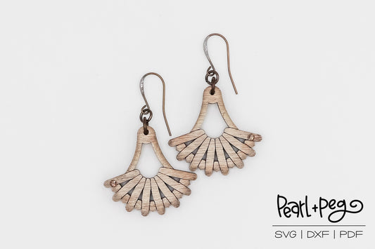 Dainty Fanned Out Scored Hoops Laser Engraved Earrings Digital Download