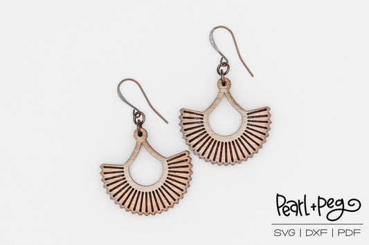 Fanned Out Hoops Laser Engraved Earrings Digital Download