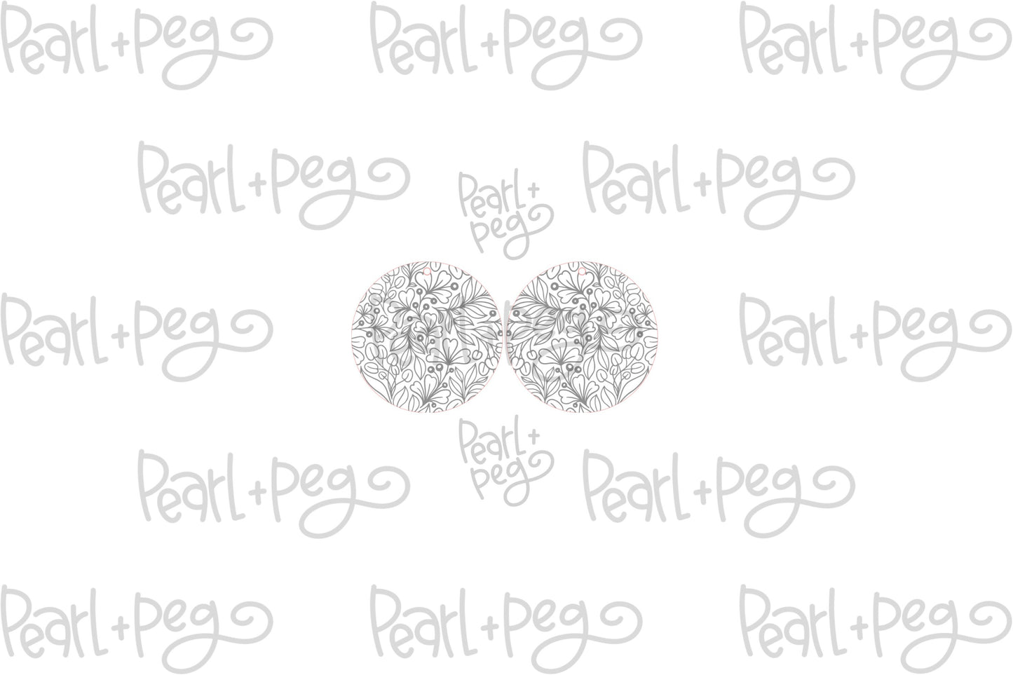 Round Botanical Garden Laser Engraved Earrings Digital Download