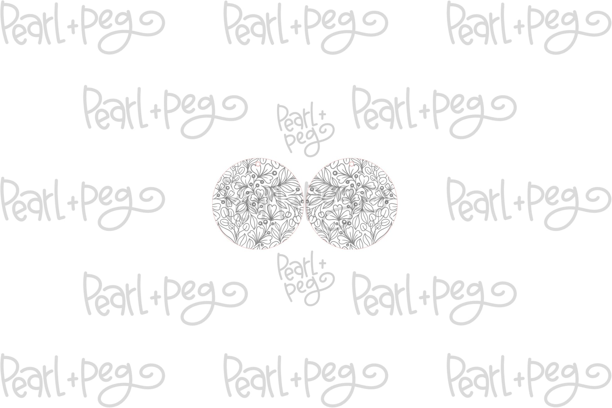 Round Botanical Garden Laser Engraved Earrings Digital Download