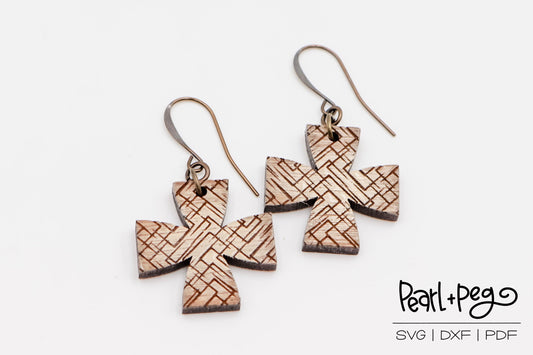 Dainty Cross Hairs Laser Engraved Earrings Digital Download