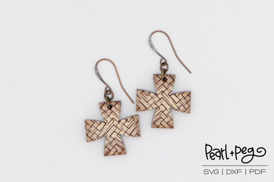 Dainty Cross Hairs Laser Engraved Earrings Digital Download