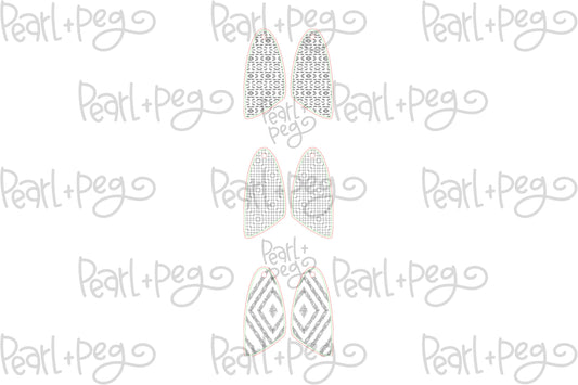 Textured Oblong Bar Bundle Laser Engraved Earrings Digital Download