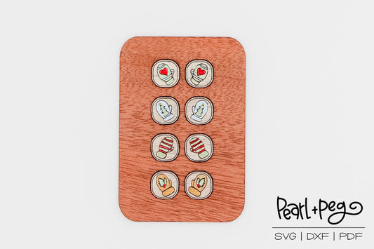 Mitten Square Studs Laser Engraved Earrings Digital Download