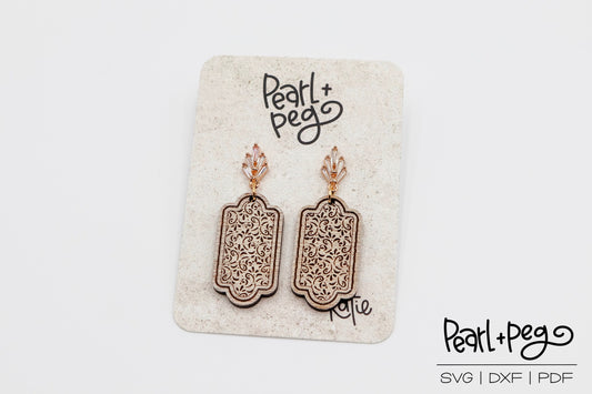 Victorian Panel Window Laser Engraved Earrings Digital Download