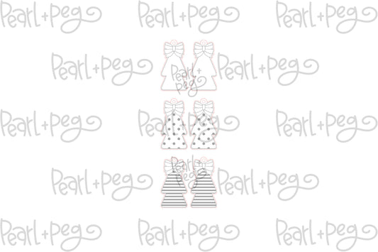 Christmas Tree Bow Bundle Laser Engraved Earrings Digital Download
