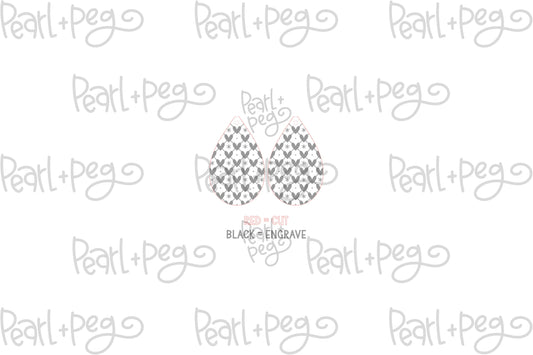 Heart Criss Cross Drop Laser Engraved Earrings Digital Download