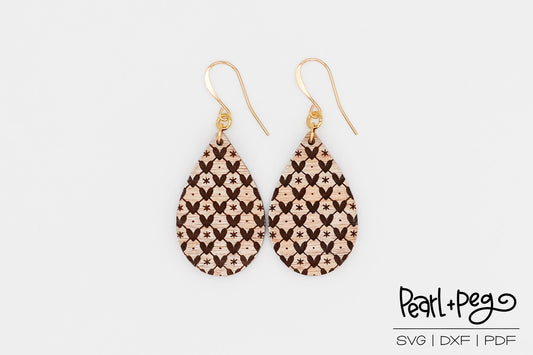 Heart Criss Cross Drop Laser Engraved Earrings Digital Download