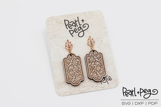 Victorian Panel Window Laser Engraved Earrings Digital Download
