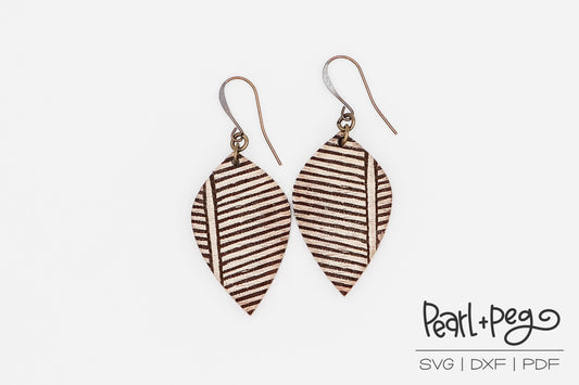 Slanted Seam Drop Laser Engraved Earrings Digital Download