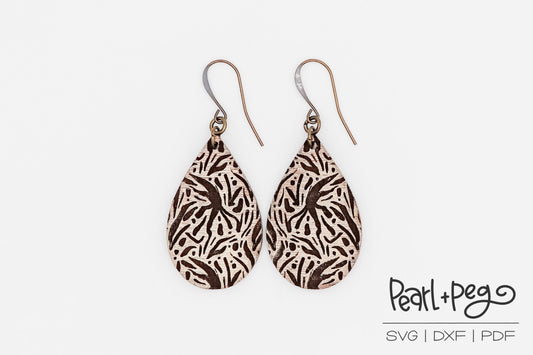 Abstract Splatter Drop Laser Engraved Earrings Digital Download