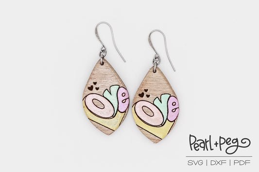 Trendy Love Drop Laser Engraved Earrings Digital Download