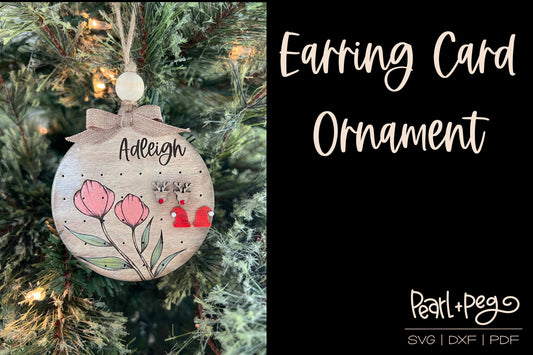 Earring Card Ornament Laser Engraved Digital Download File