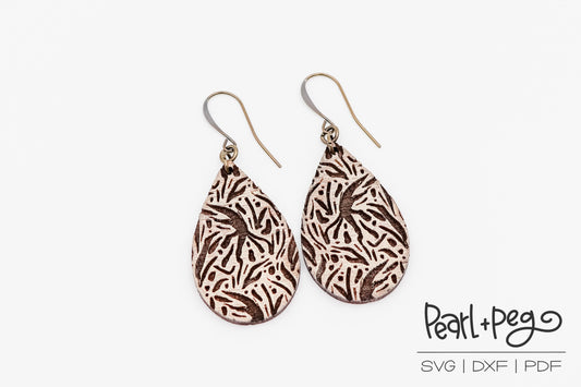 Abstract Splatter Drop Laser Engraved Earrings Digital Download