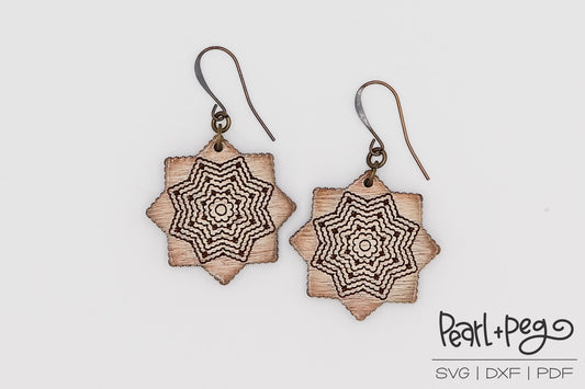 Stacked Doily Laser Engraved Earrings Digital Download