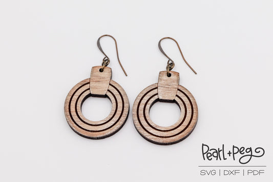 Circled Sara Laser Engraved Earrings Digital Download