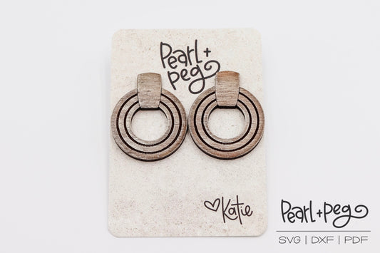 Circled Sara Laser Engraved Earrings Digital Download