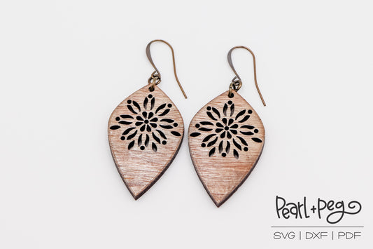 Victorian Spade Laser Engraved Earrings Digital Download