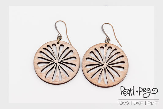 Sliced Burst Laser Engraved Earrings Digital Download
